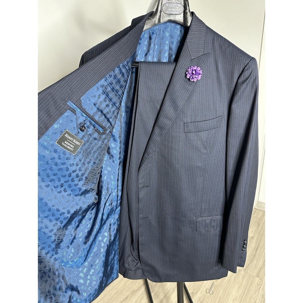 UNIQUE HARRY ROSEN BESPOKE🔥 Mens 2 Piece Suit Size 50 Canada‎ 100% Wool (s133)